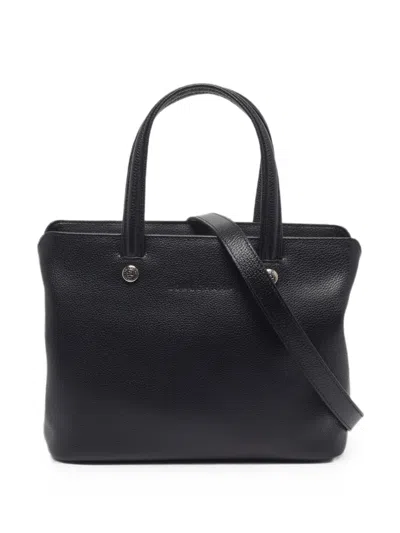 Pre-owned Longchamp Le Foulonne Leather Tote Bag In Black