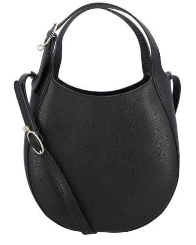 Longchamp Le Foulonne Leather Tote In Black