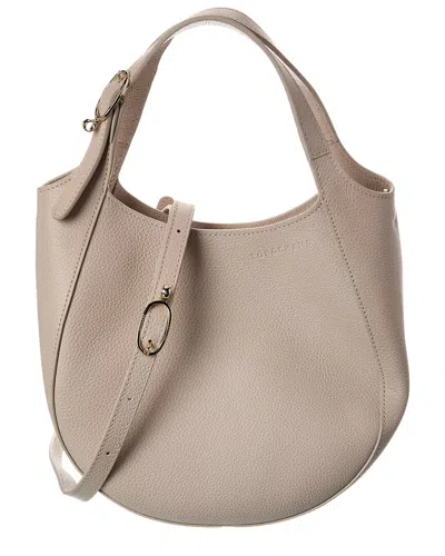 Longchamp Le Foulonné Leather Tote In White