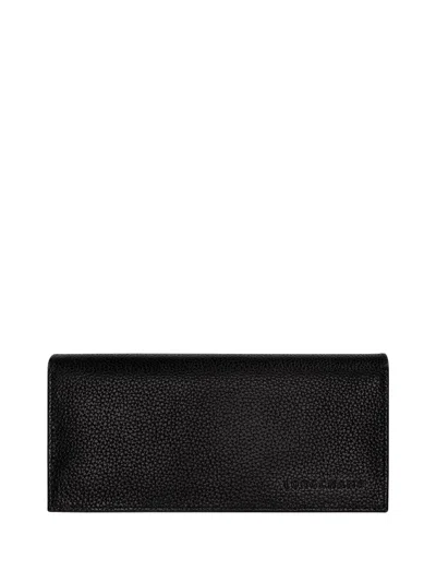 Longchamp `le Foulonné` Long Continental Wallet In Black