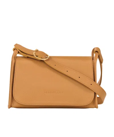 Longchamp Medium Le Foulonné Cross Body Bag In Walnut