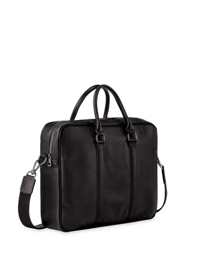 Longchamp `le Foulonné` Medium Briefcase In Black  