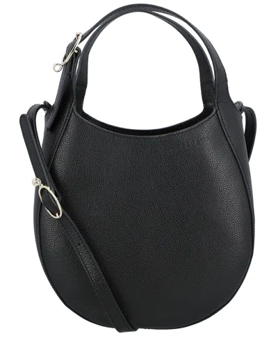 Longchamp Le Foulonne Medium Leather Crossbody In Black