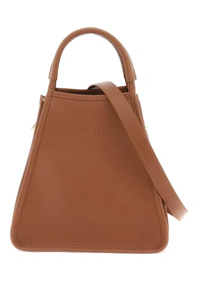 Longchamp Small Le Foulonné Tote Bag In Marrone