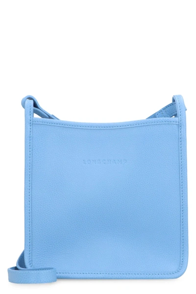 Longchamp Small Le Foulonné Leather Crossbody Bag In Turquoise