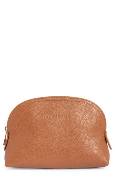 Longchamp Le Foulonné Small Dome Cosmetics Case In Caramel
