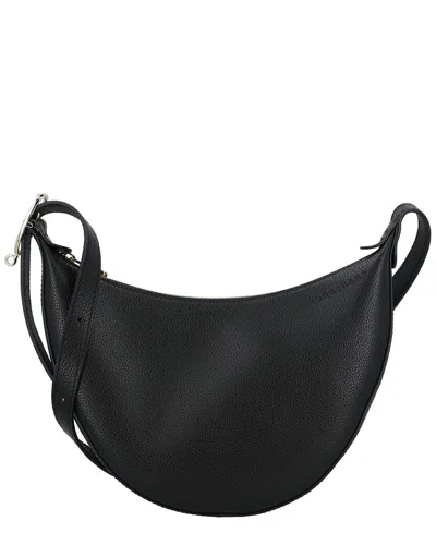 Longchamp Le Foulonne Small Leather Crossbody In Black