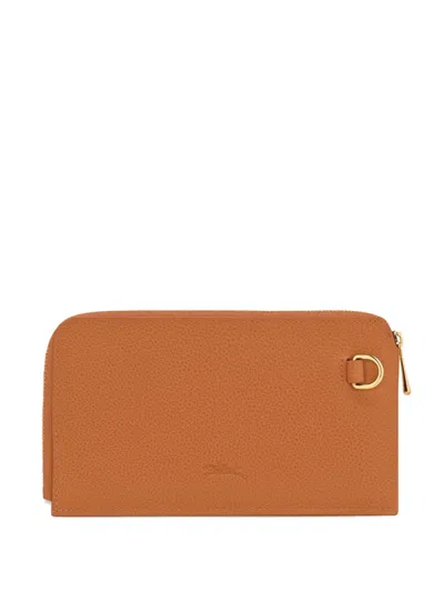 Longchamp Le Foulonné 拉链小袋 In Orange