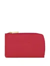 Longchamp Le Foulonné Zip-up Cardholder In Red