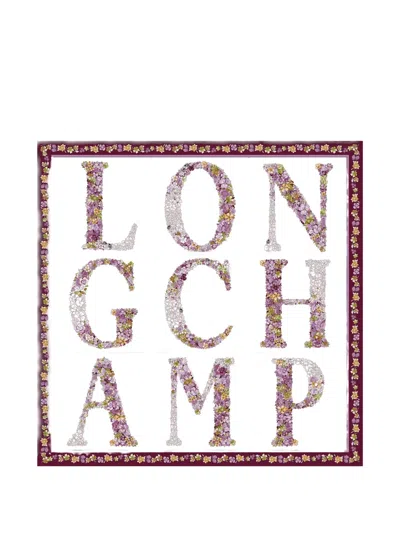 Longchamp Le Jardin Fleuri Scarf In White