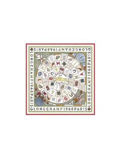 Longchamp Le Jeu De Cheval Silk Scarf 90 In Almond Green