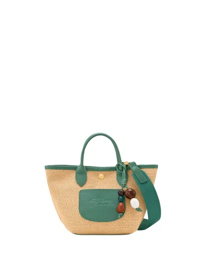 Longchamp `le Panier Pliage Céramique` Extra Small Basket Bag In Green