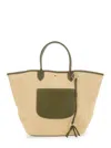 Longchamp 'le Panier Pliage L' Green Handbag With Logo Embossed On The Front In Green