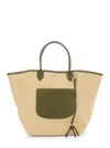 Longchamp 'le Panier Pliage L' Green Handbag With Logo Embossed On The Front In Green