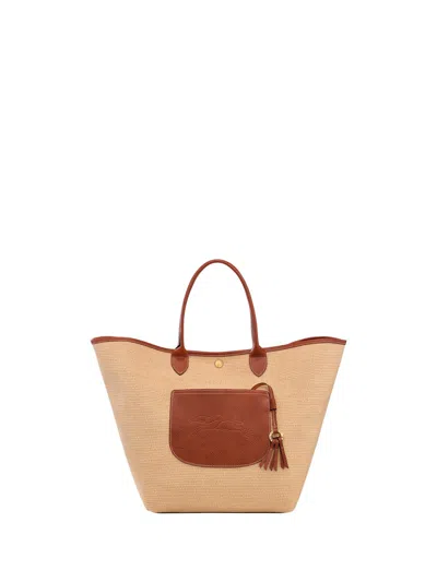 Longchamp `le Panier Pliage` Large Basket Bag In Brown