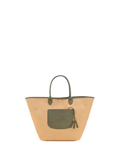 Longchamp `le Panier Pliage` Large Basket Bag In Green