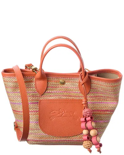 Longchamp Le Panier Pliage Rainbow Leather-trim Tote In Pattern
