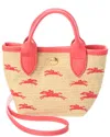 Longchamp Le Panier Pliage Xs Canvas Basket Bag In Beige