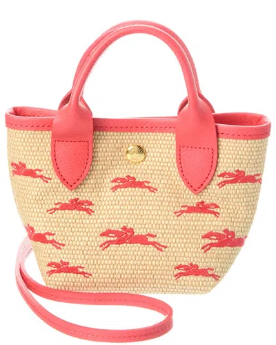 Longchamp Le Panier Pliage Xs Canvas Basket Bag In Beige