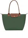 Longchamp Le Pliage Original Medium Canvas Handbag In Green
