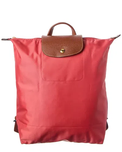 Longchamp Le Pilage Canvas Backpack In Red