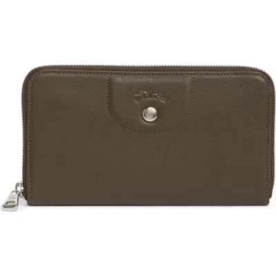 Longchamp Le Pilage Cuir Zip Wallet In Brown