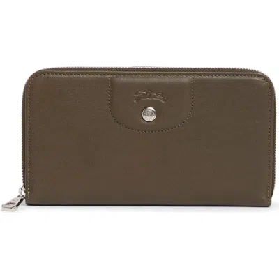 Longchamp Le Pilage Cuir Zip Wallet In Brown