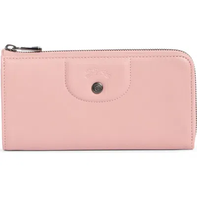 Longchamp Le Pilage Cuir Zip Wallet In Pink