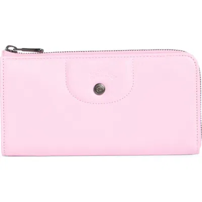 Longchamp Le Pilage Cuir Zip Wallet In Pink