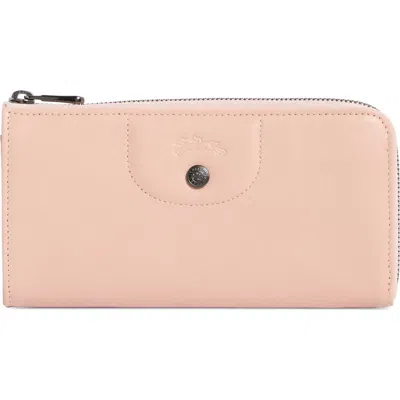 Longchamp Le Pilage Cuir Zip Wallet In Pink