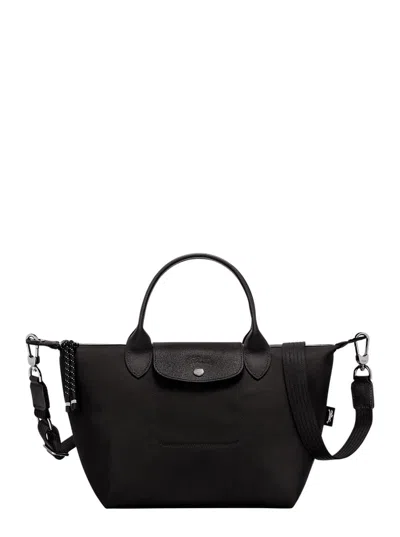 Longchamp Le Pilage Energy Black Handbag With Embossed Logo On The Front And Adjustable And Removable Shoulder