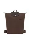 Longchamp Le Pliage Green M Backpack In Brown