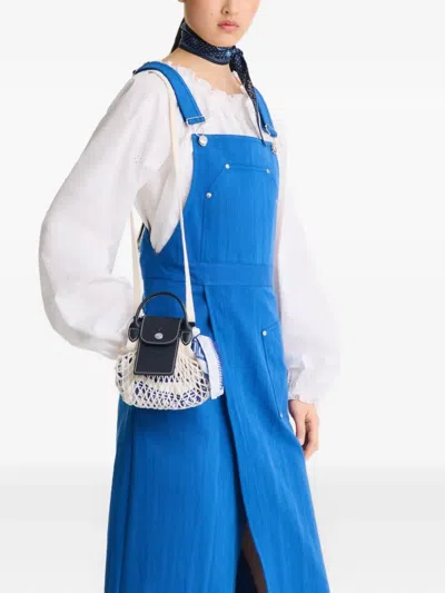 Longchamp Le Pilage Mini-tasche Aus Mesh In Blue