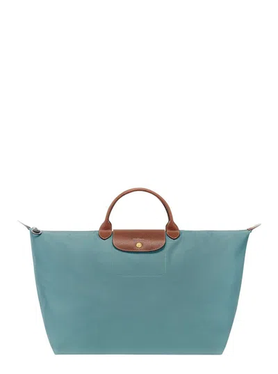 Longchamp 'le Pilage Original' Green Small Handbag With Embossed Logo On The Front In Fabric Woman