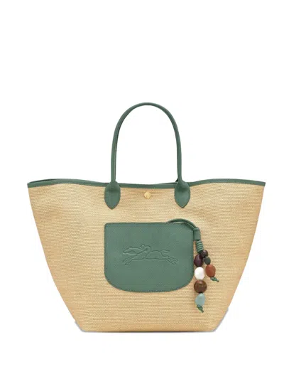 Longchamp Le Pilage Woven Straw Tote Bag