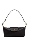 Longchamp Le Pilage Xtra Black Crossbody Bag With Removable Shoulder Strap And Embossed Logo On The Front In L In Black