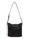 Longchamp 'le Pilage Xtra' Black Medium Shoulder Strap With Removable Shoulder Strap And Embossed Lgoo On The  In Black