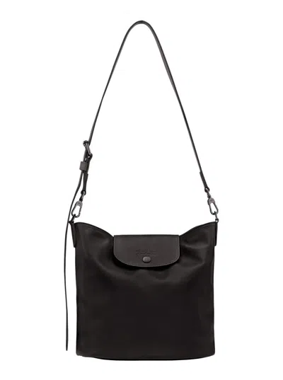 Longchamp 'le Pilage Xtra' Black Medium Shoulder Strap With Removable Shoulder Strap And Embossed Lgoo On The 