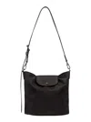 Longchamp Le Pilage Xtra Black Medium Shoulder Strap With Removable Shoulder Strap And Embossed Lgoo On The Fr In Black