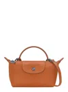 Longchamp Le Pilage Xtra Brown Medium Shoulder Strap With Removable Shoulder Strap And Embossed Lgoo On The Fr In Brown