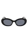 Longchamp Le Pliage 50mm Oval Sunglasses In Black