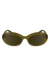 Longchamp Le Pliage 50mm Oval Sunglasses In Transparent Brown