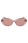 Longchamp Le Pliage 50mm Oval Sunglasses In Transparent Rose