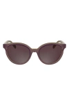 Longchamp Le Pliage 52mm Gradient Round Sunglasses In Purple