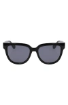 Longchamp Le Pliage 52mm Round Sunglasses In Black