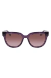 Longchamp Le Pliage 52mm Round Sunglasses In Transparent Plum