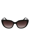 Longchamp Le Pliage 53mm Gradient Cat Eye Sunglasses In Black