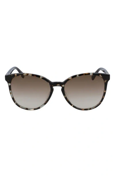 Longchamp Le Pliage 53mm Gradient Cat Eye Sunglasses In Havana Aqua/ Brown