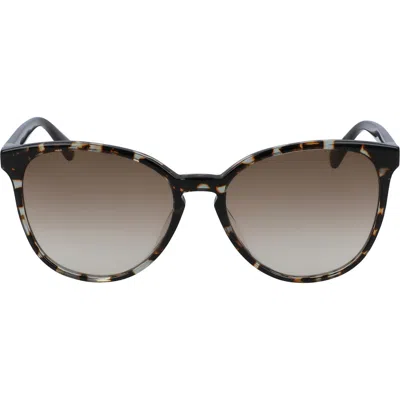 Longchamp Le Pliage 53mm Gradient Cat Eye Sunglasses In Havana Aqua/brown