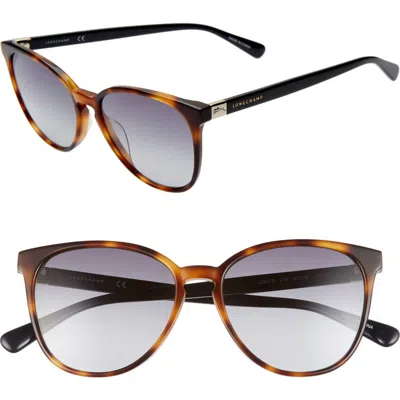 Longchamp Le Pliage 53mm Gradient Cat Eye Sunglasses In Brown